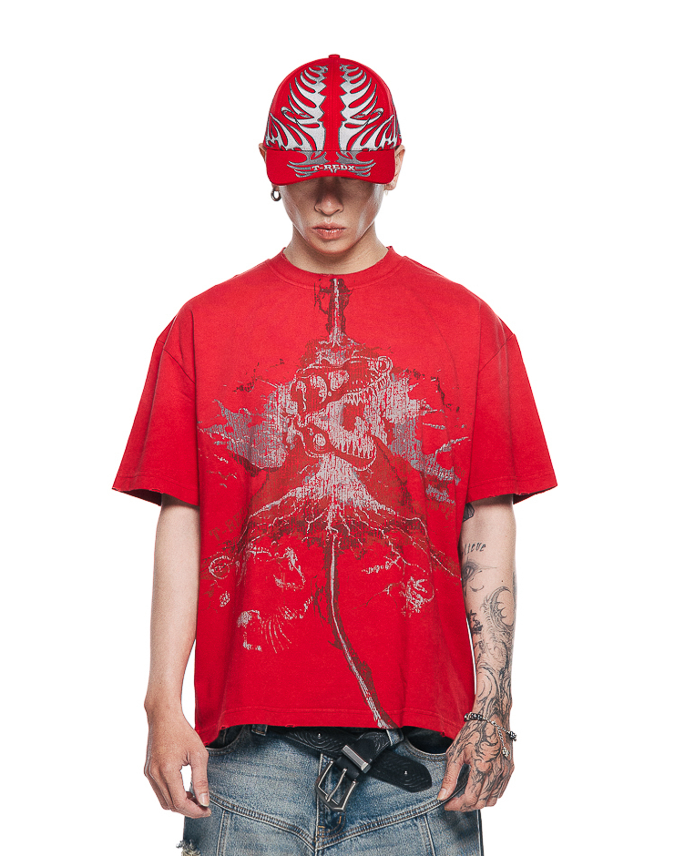 VOLCANOEDX WASHED TEE - Red