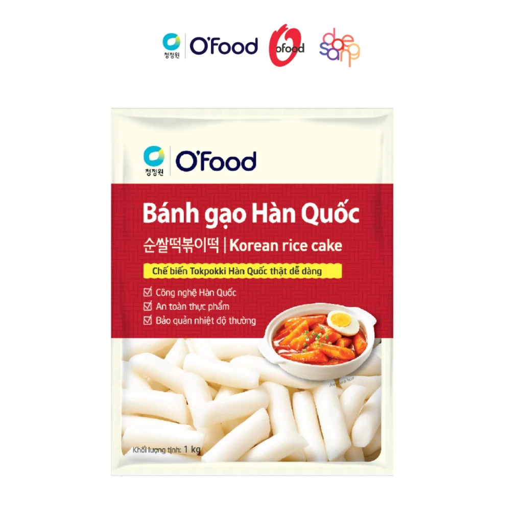 Bánh gạo Tokpokki Hàn Quốc O'Food 350g