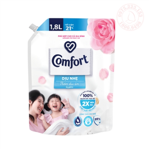 Túi nước xả vải cho da nhạy cảm Comfort êm dịu 1L8