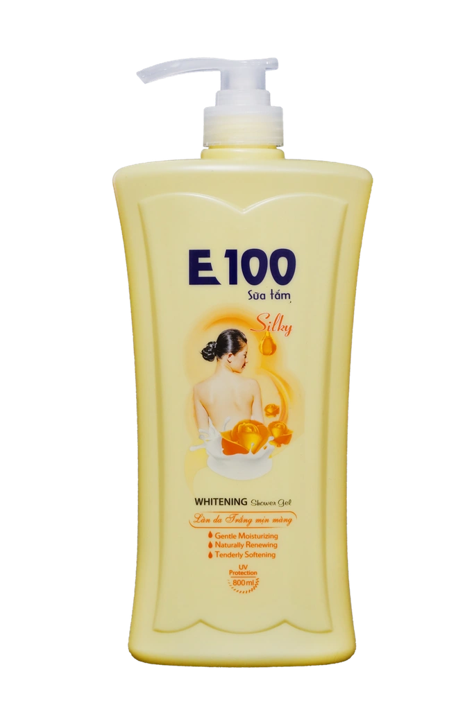 Sữa tắm E100 Silky 800ml (vàng)