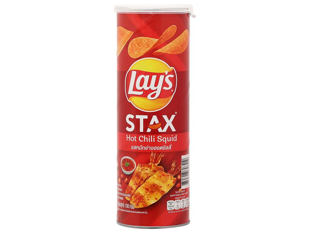 Snack Lay's Stax Vị Mực Cay Ống 90G