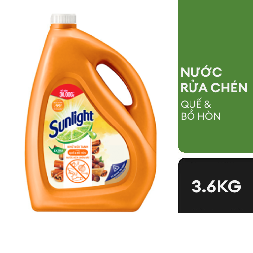 Nước rửa chén Sunlight hương quế & bồ hòn 3,6kg