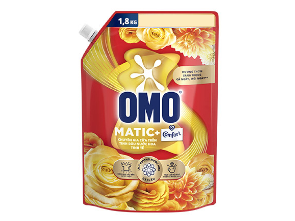 Nước Giặt OMO MG Cửa Trên Tinh Dầu Nước Hoa Tinh Tế 1.8kg
