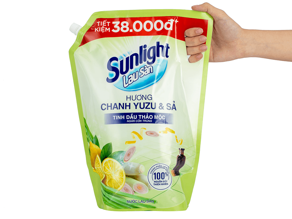 Nước Lau Sàn Sunlight Hương Chanh Yuzu & Sả Túi 3.4kg
