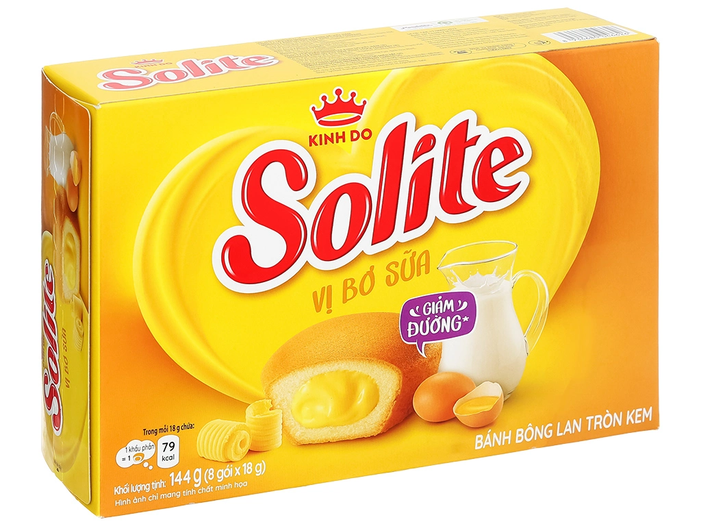 BÁNH SOLITE BÔNG LAN TRÒN KEM VỊ BƠ SỮA HỘP 288G