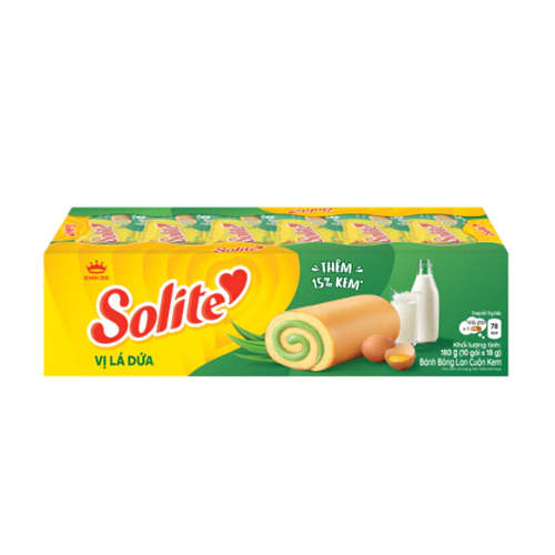 Bánh Bông Lan Cuộn Kem Vị Dứa Solite 180g