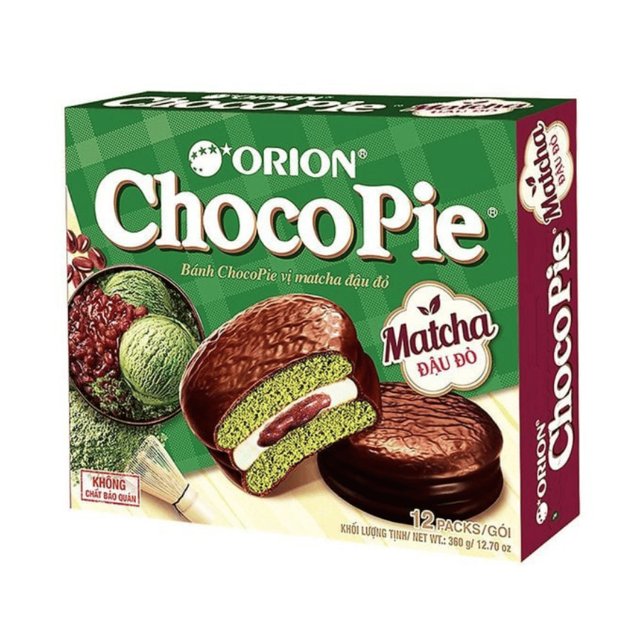 Bánh Chocopie Orion Vị Matcha Đậu Đỏ 360g (12 Cái)