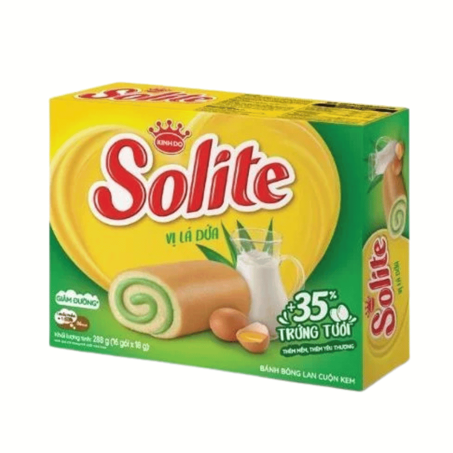Bánh Solite Kinh Đô Cuộn Kem Vị Lá Dứa 288g