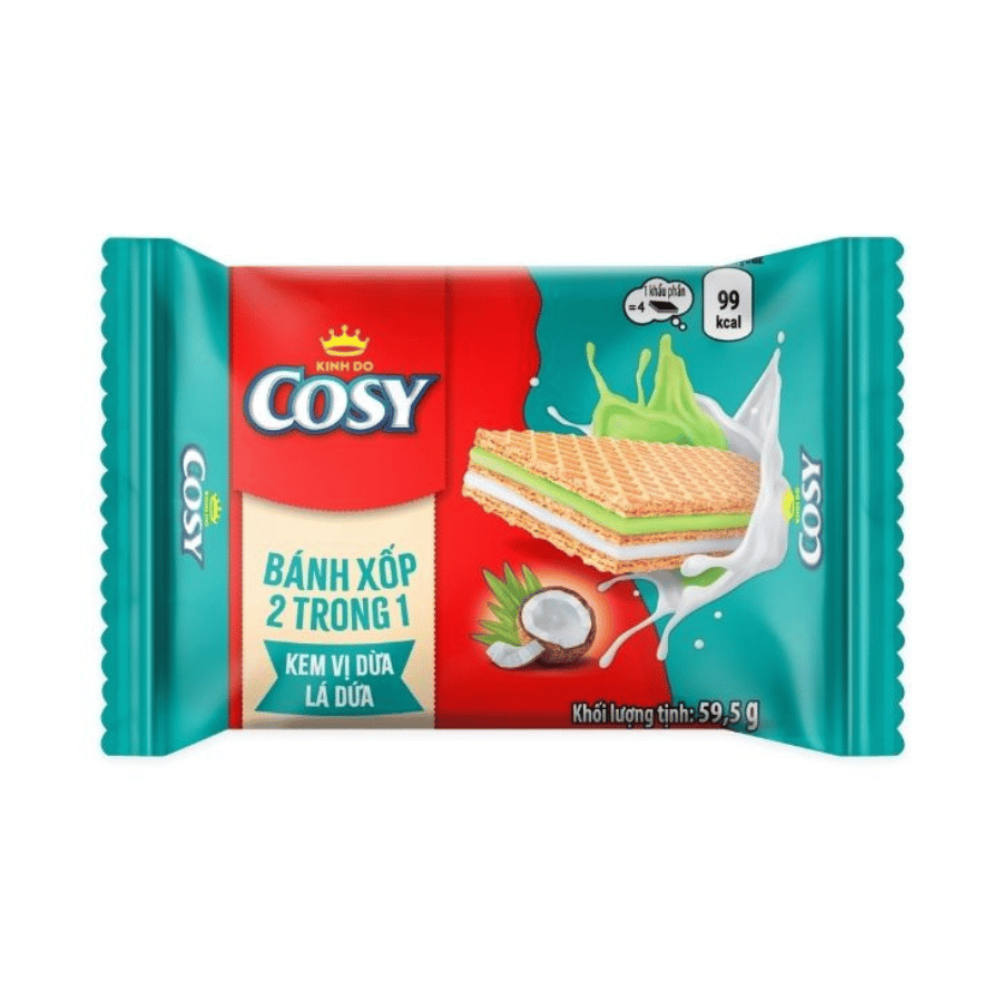Bánh Xốp 2 Trong 1 Cosy Vị Dừa Lá Dứa 59.5g