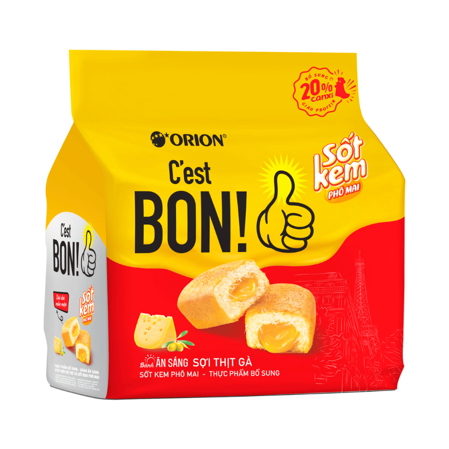 Bánh ăn sáng C'est Bon sợi gà phô mai 85g (5 gói)