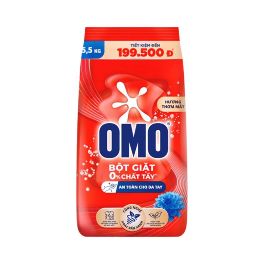 Bột Giặt OMO Hương Thơm Mát Túi 5.5kg