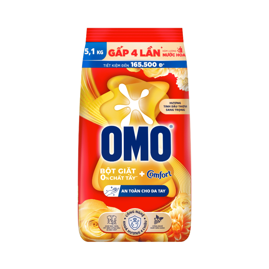Bột Giặt OMO Hương Tinh Dầu Thơm Sang Trọng 5.1kg