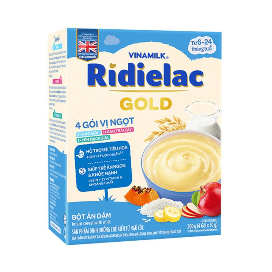 Bột ăn dặm ngọt Ridielac gold vinamilk từ 6-24 tháng tuổi 200g