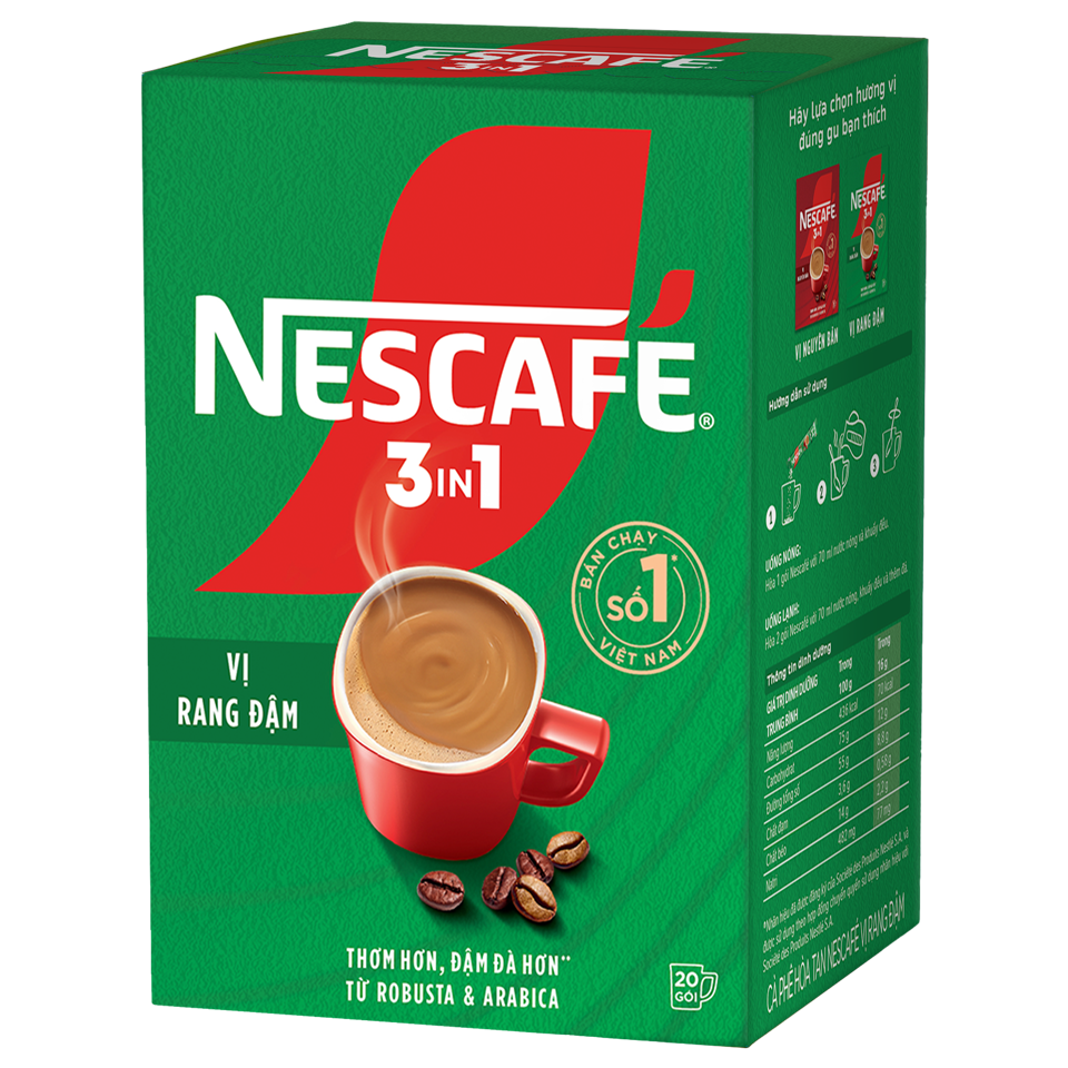 Cà Phê Nescafe 3In1 Vị Rang Đậm 320G (16Gx20 Gói)