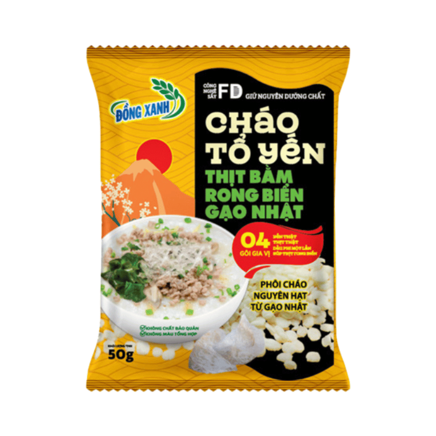 Cháo Tổ Yến Thịt Bằm Rong Biển Gạo Nhật Đồng Xanh