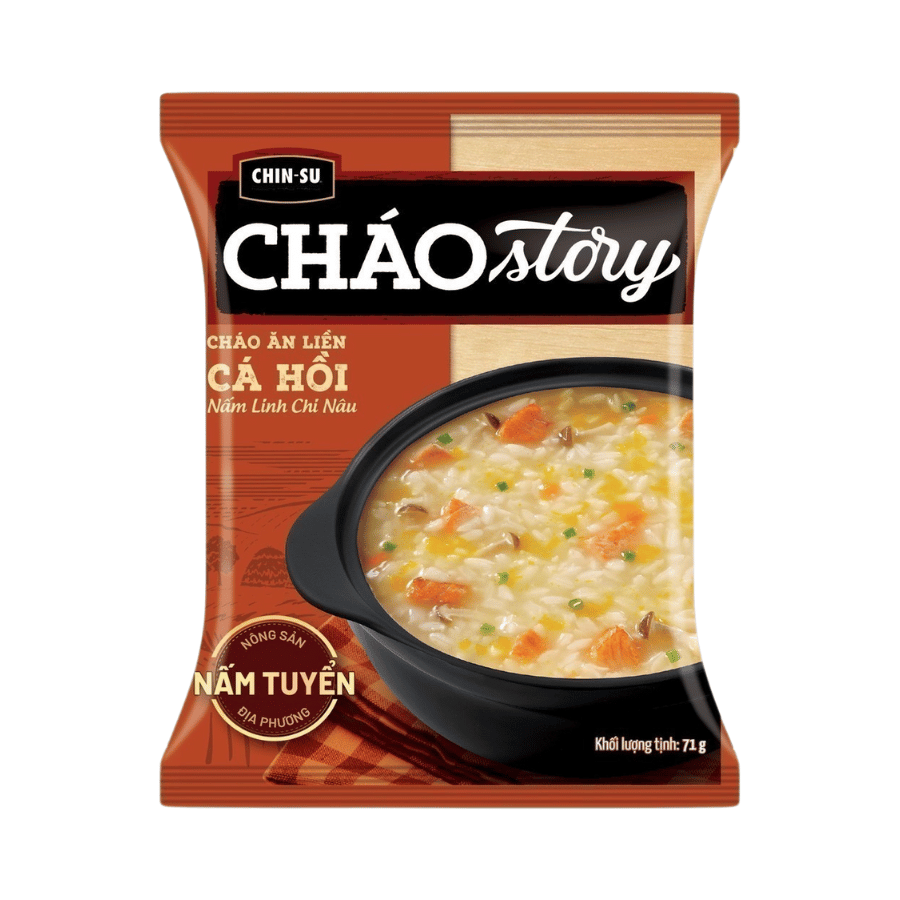 Cháo Gói Chin-su Story Cá Hồi Nấm 71g