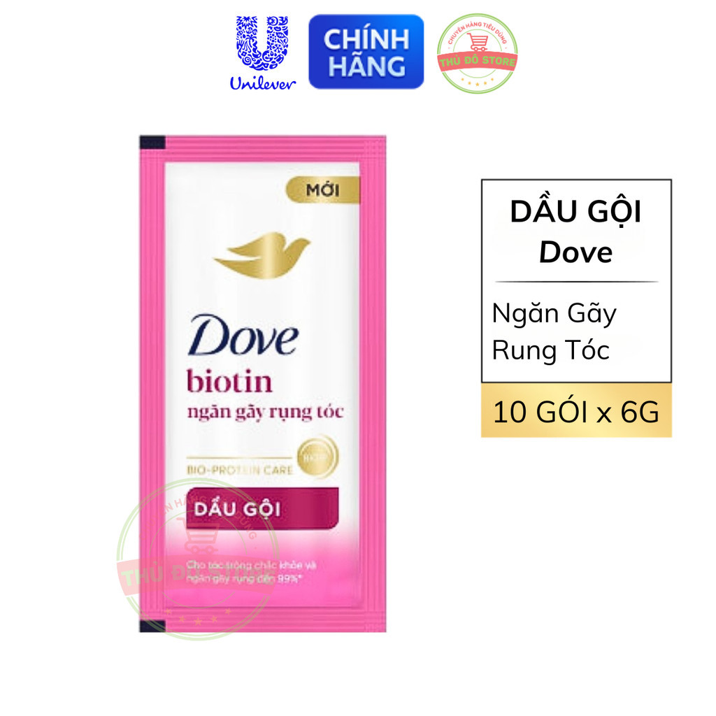 DOVE dầu gội biotin ngăn gãy rụng dây 10 gói