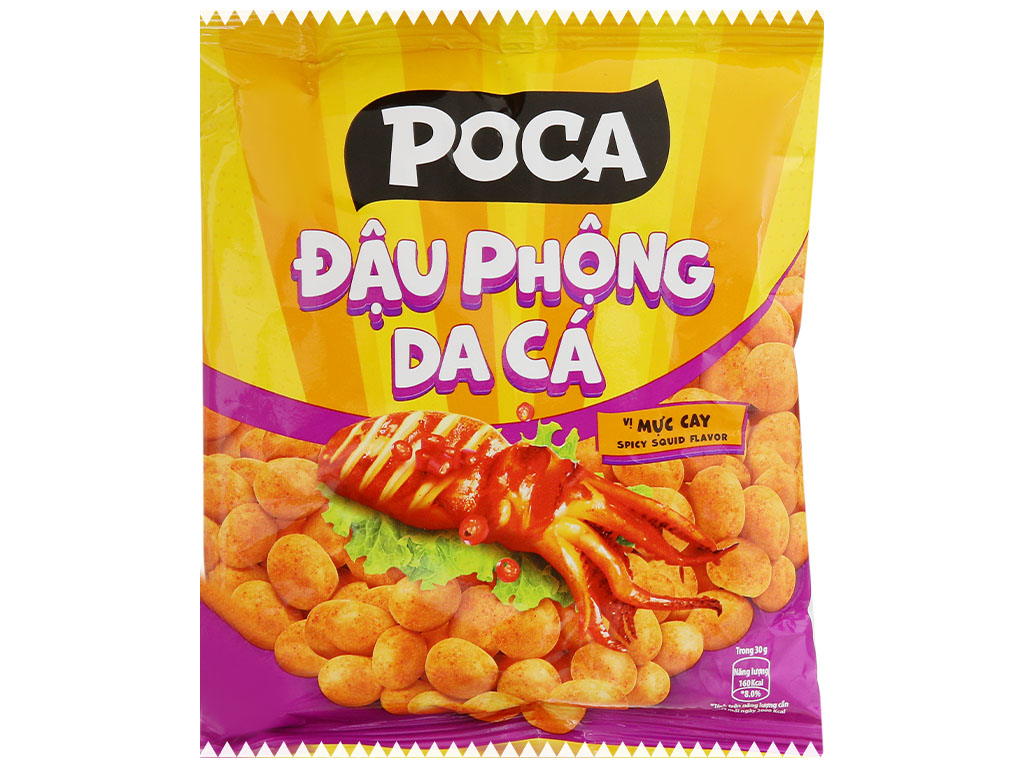 Đậu Phộng Da Cá Poca Vị Mực Cay Gói 68G