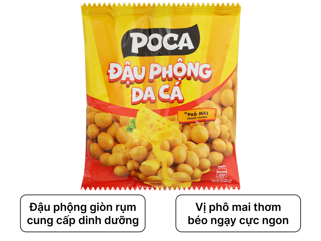 Đậu Phộng Da Cá Vị phô Mai Poca gói 68G