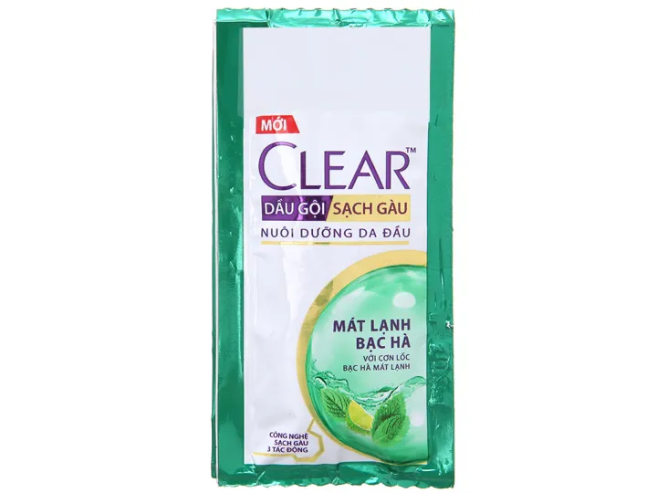 Dầu gội Clear bạc hà mát lạnh sạch gàu dây 10 gói