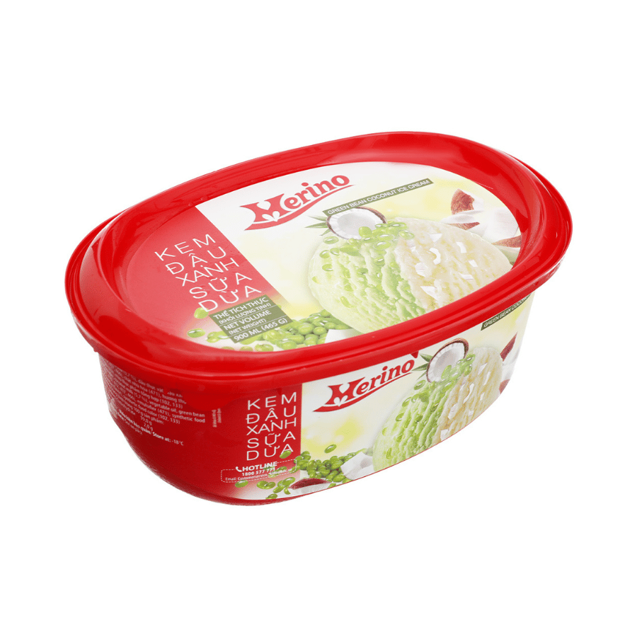 Kem Hộp Merino Đậu Xanh Sữa Dừa 900ml