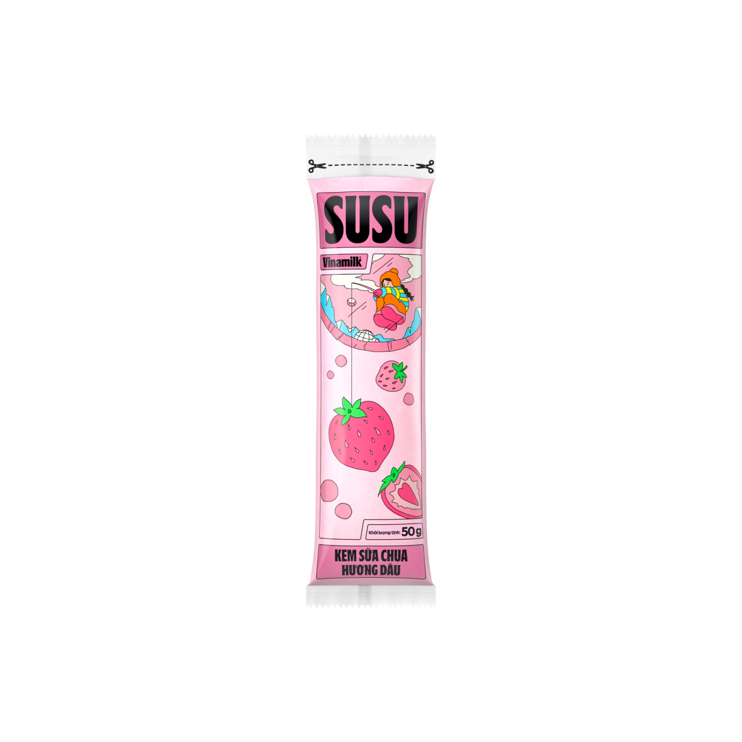 Kem sữa chua dâu Susu Vinamilk túi 51g