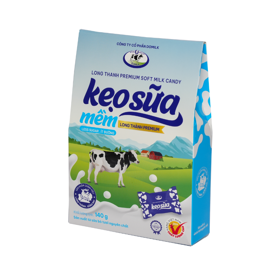 Kẹo Sữa Mềm Ít Đường Long Thành Premium 140g