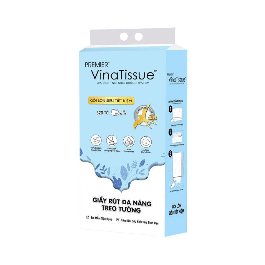 Khăn Giấy Rút Đa Năng VinaTissue 320 Tờ