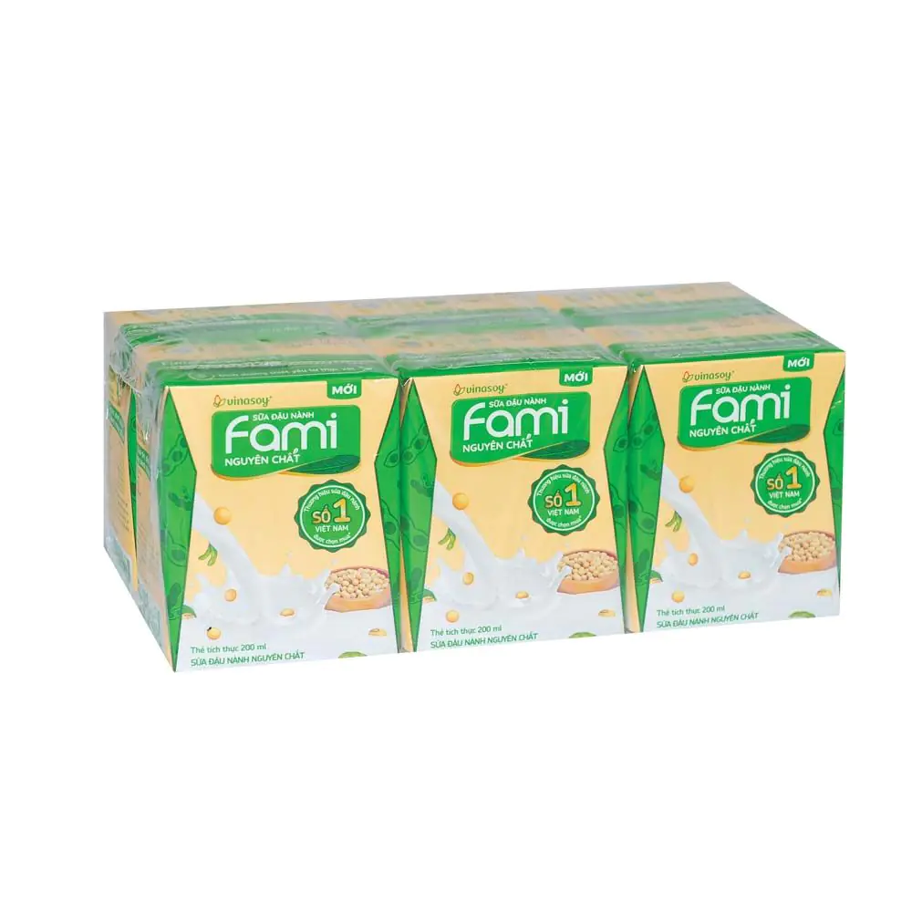 Lốc 6 Hộp Sữa Đậu Nành Vinasoy Fami Nguyên Chất 200ml