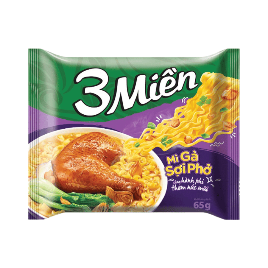 Mì 3 Miền Gà Sợi Phở Gói 65g