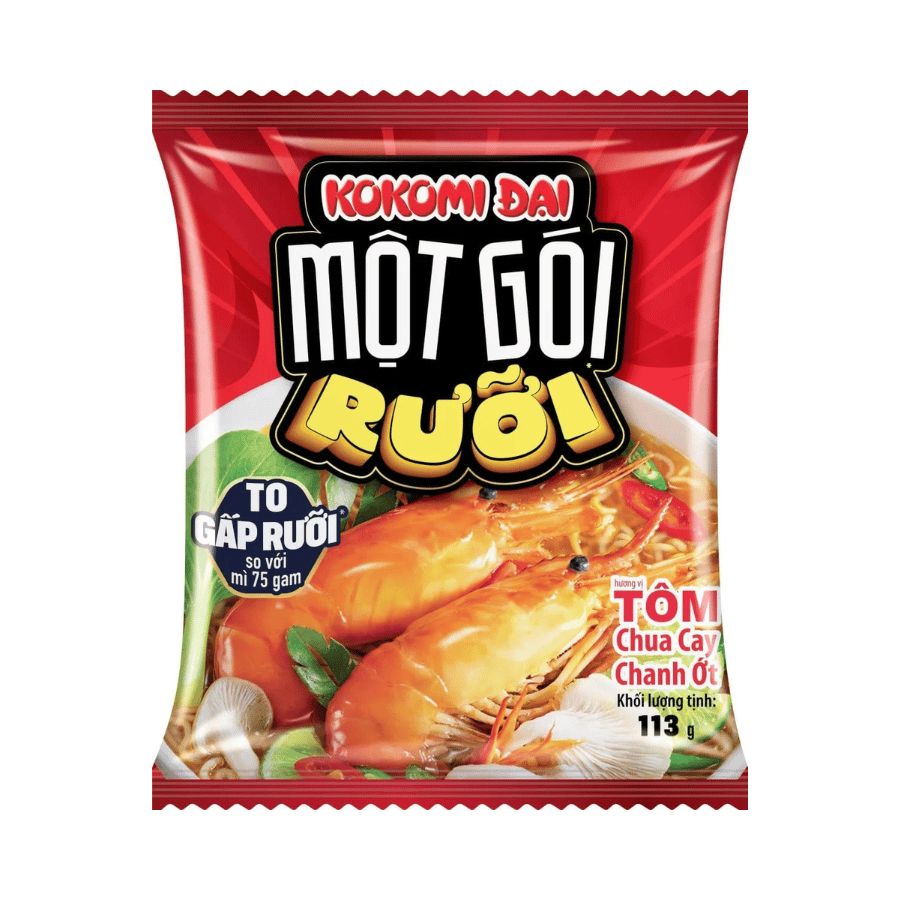 Mì Kokomi Đại 1.5 Gói Tôm Chua Cay Chanh Ớt 113g