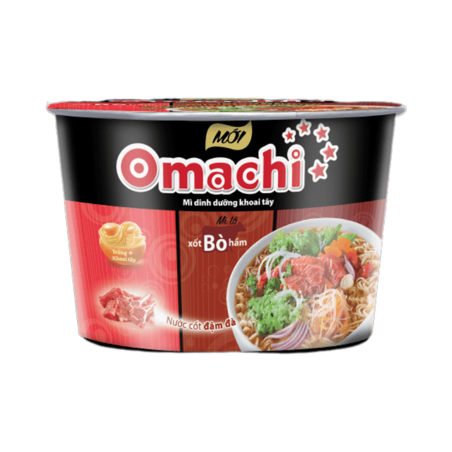 Mì Omachi Khoai Tây Xốt Bò Hầm Tô 92g