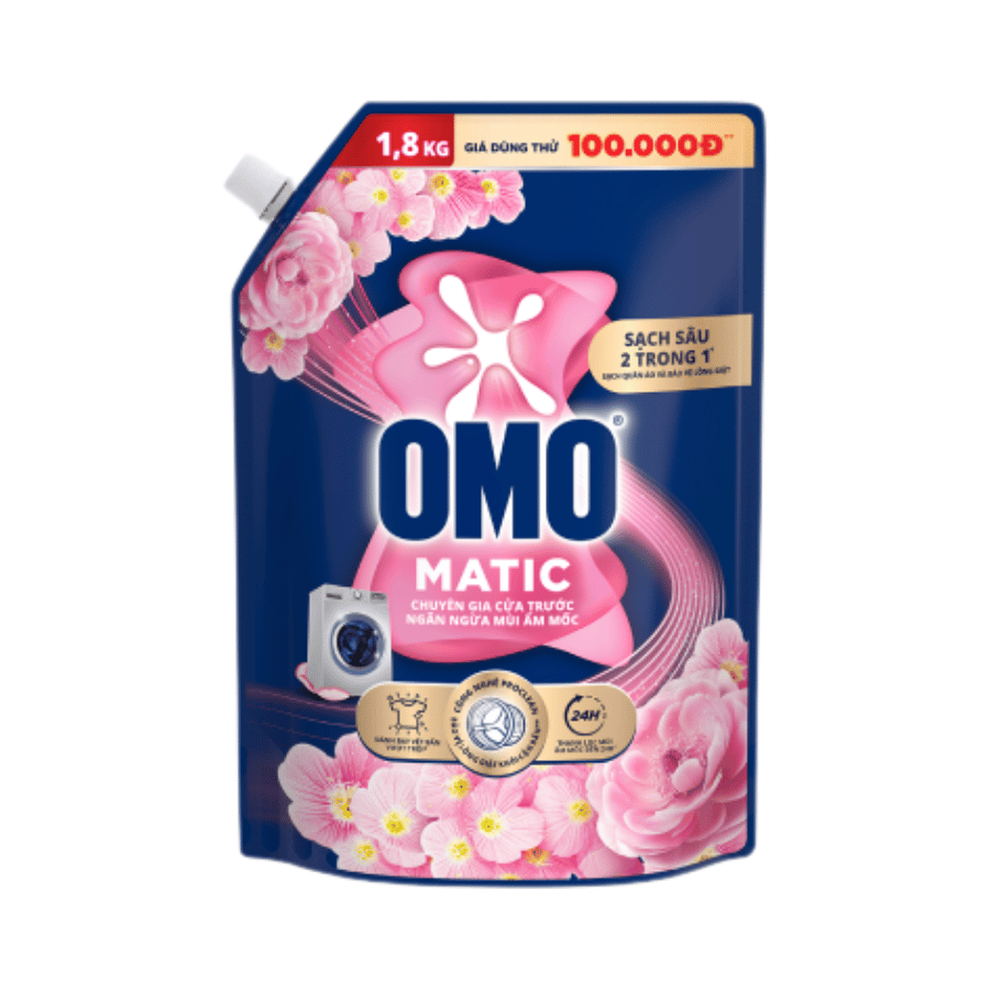 Nước Giặt OMO Matic Cửa Trước 1.8kg