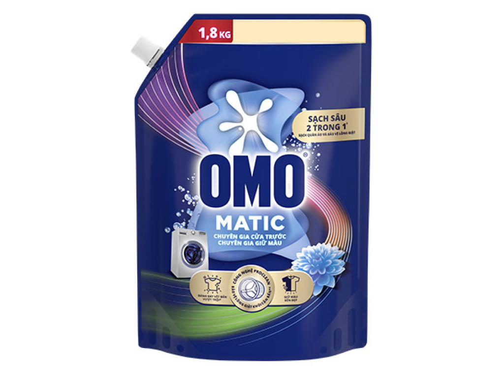 Nước Giặt Omo Matic Cửa Trước giữ màu 1.8KG