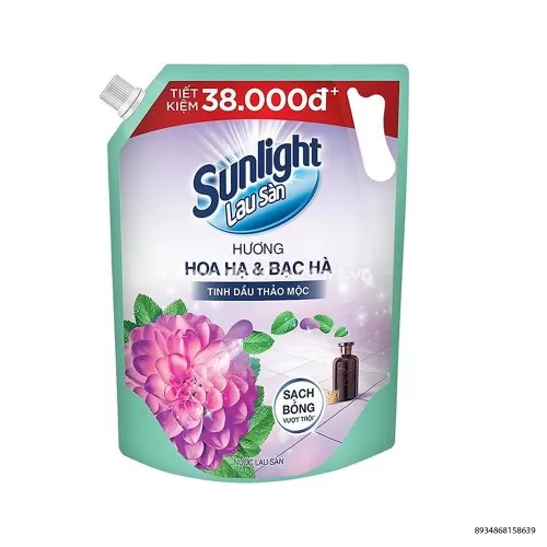 Nước Lau Sàn Sunlight Hương Hoa Hạ và Bạc Hà Túi 3.6kg