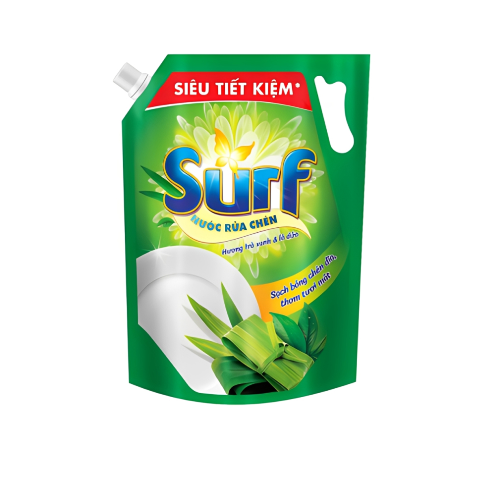 Nước Rửa Chén Surf Trà Xanh Lá Dứa 3.2KG