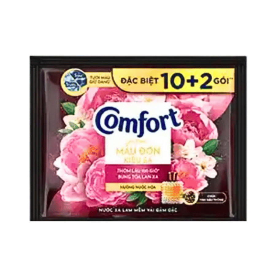Nước Xả Vải Comfort Hương Mẫu Đơn Kiêu Sa Dây 12 Gói