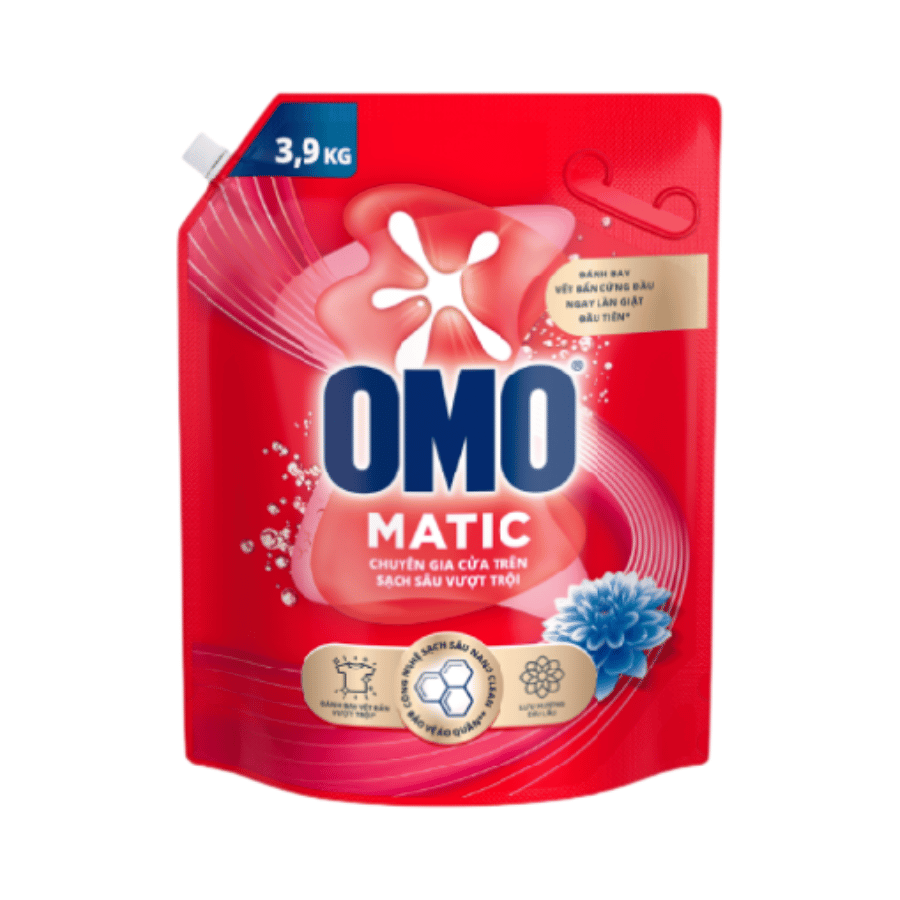Nước Giặt OMO Matic Sạch Sâu Cửa Trên Túi 3.9kg