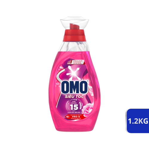 Nước giặt OMO siêu tốc chăm sóc bền màu chai 1,2kg