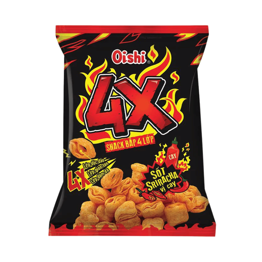 Oishi Bắp 4X Sốt Sriracha Vị Cay 34g