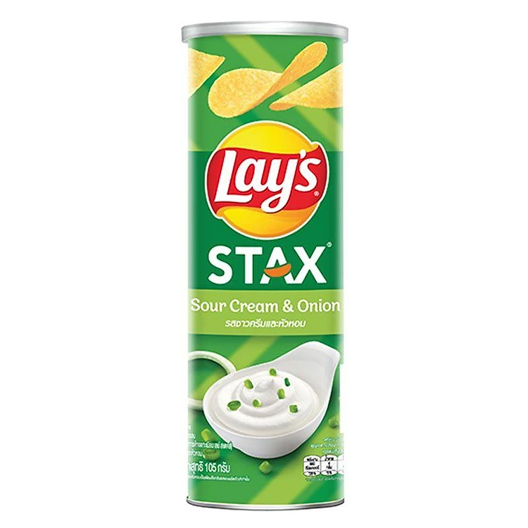 Snack Lay's Stax Vị Kem Chua Và Hành Tây Ống 100g
