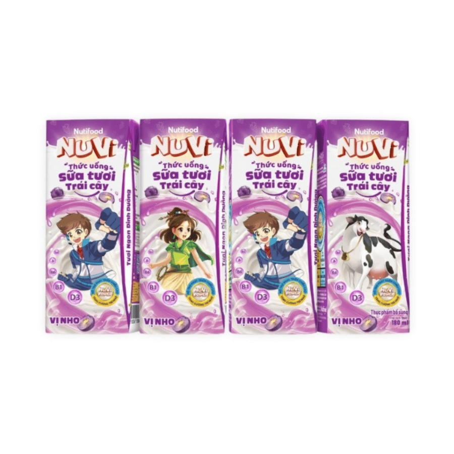 Sữa Thạch Trái Cây Nuvi Hương Nho 170ml