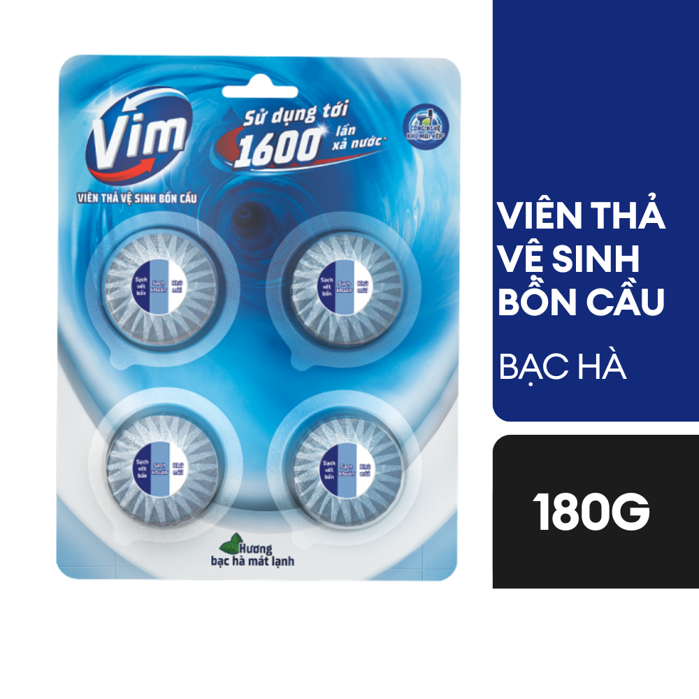 Viên Thả Vệ Sinh Bồn Cầu Vim Hương Bạc Hà 180g