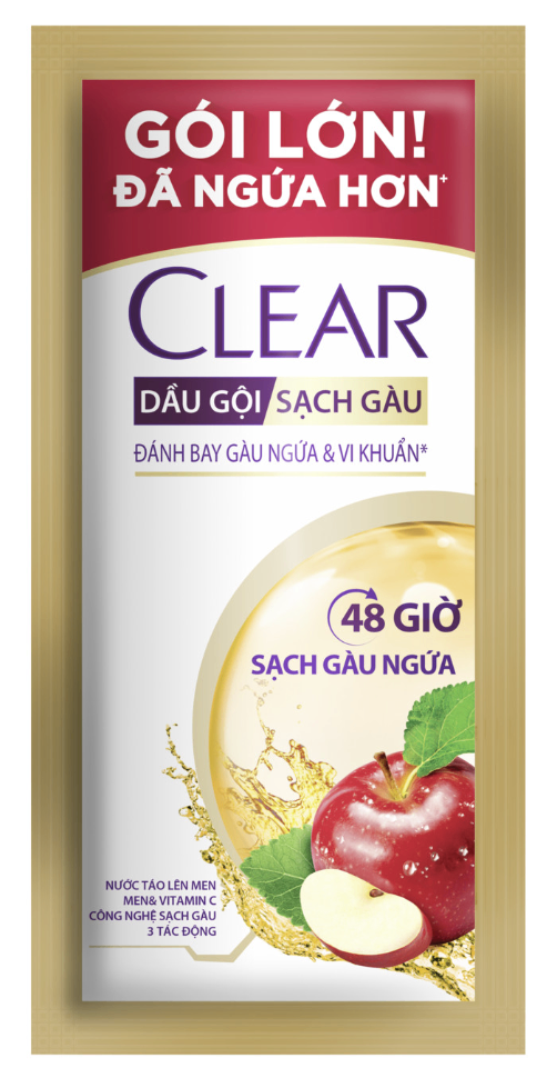  Clear Dầu gội dây Gói Lớn 48h sạch gàu ngứa 6.8ml x 50gói 