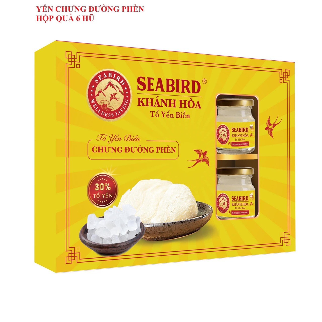 SEABIRD Tổ yến biển 30% Chưng đường phèn HQCC 6Hủ