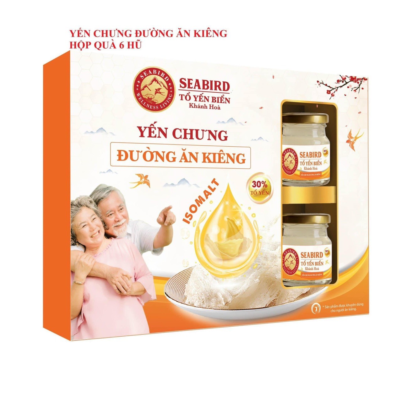 SEABIRD Tổ yến biển 30% Chưng đường ăn kiêng HQCC 6Hủ