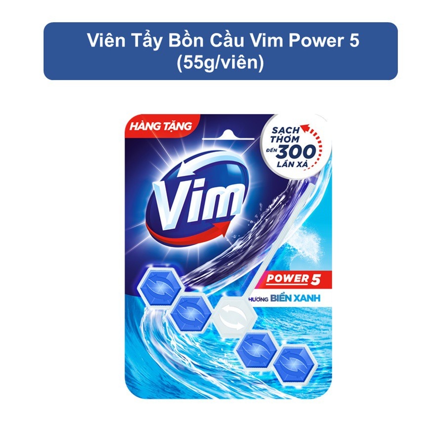 Vim KM - Viên vệ sinh bồn cầu 55g Hương Biển Xanh