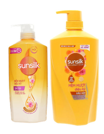  SUNSILK Mềm mượt diệu kỳ Dầu gội 874ml & Dầu xả 653ml 