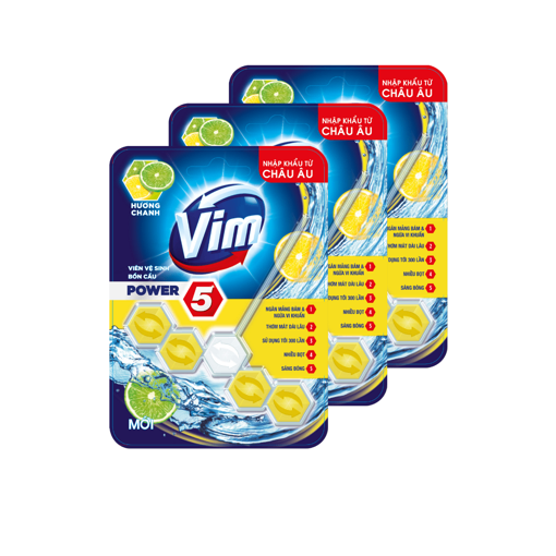 3Vỉ VIM treo bồn cầu 55g Chanh