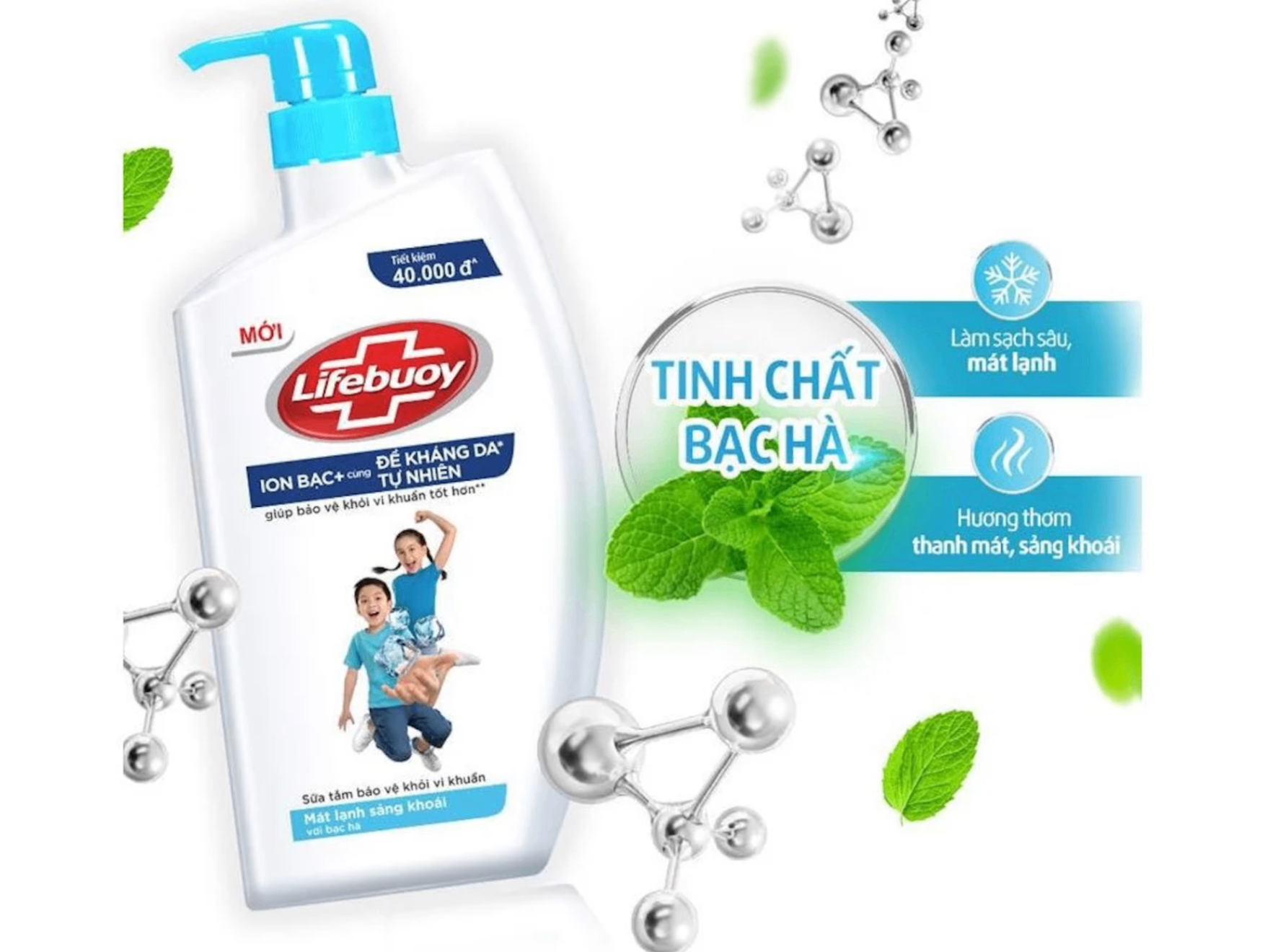 LIFEBUOY Sữa tắm Mát lạnh sảng khoái 784ml
